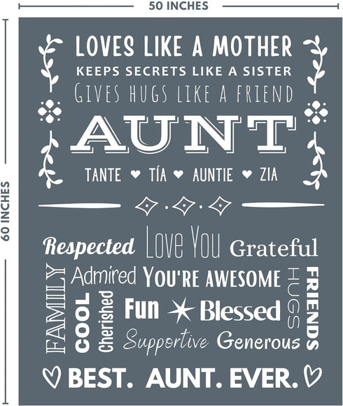 Best Aunt Ever Blanket Gift of Love  Appreciation